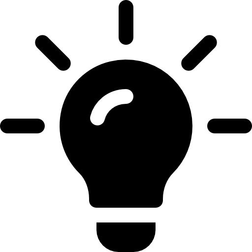 Lit up light bulb icon